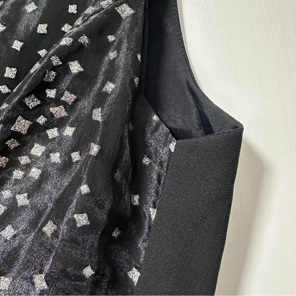Vintage 90s Black Sleeveless Glitter Accent Dress Womens Sz Large Formal Wedding - Picture 6 of 15